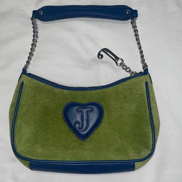 ๐๐Y2K Juicy Couture Green and Navy Shoulder Bag with Original Dust Bag๐๐ - Picture 6 of 16